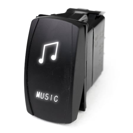 Marine Sport Lighting Led Rocker Switch W/ White Led Radiance (Music) MSTLS24W